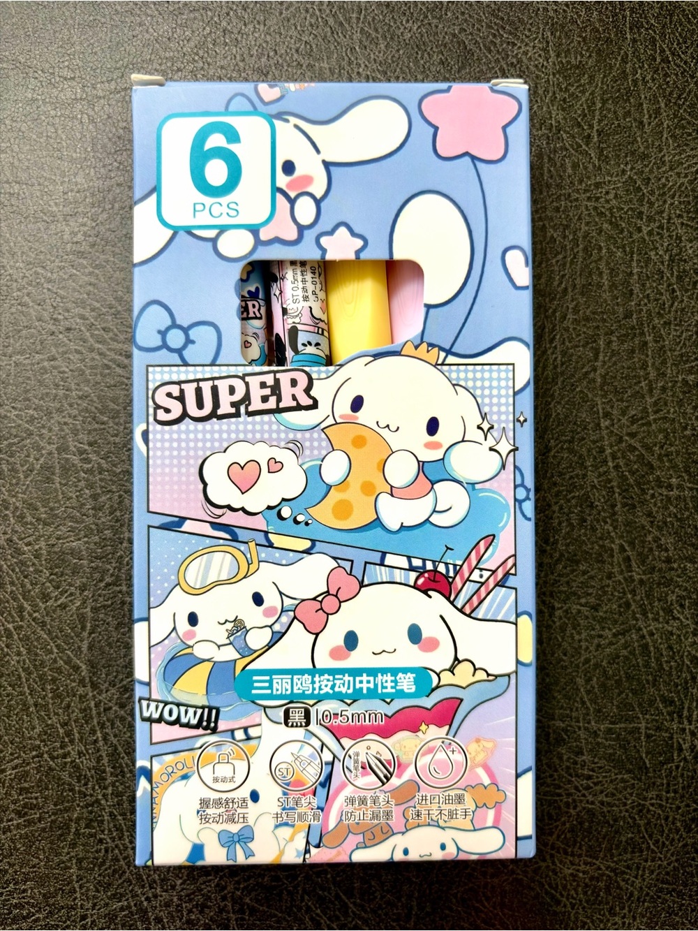Sanrio Family Character Set of 6 Black Pens